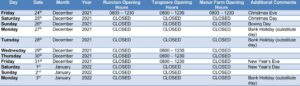 Woodhorn Christmas 2021 open times